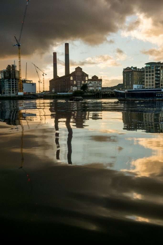 Lots Road Power Station, Chelsea Creek, River Thames, London, UK.